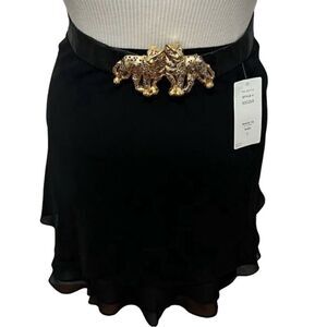 NWT‎ MSK Clothing, Ltd. tiered ruffle black skirt - L